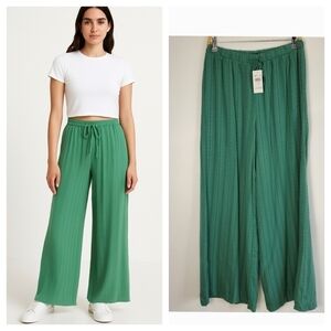 NWT Splendid Green Cotton Wide Leg Pants